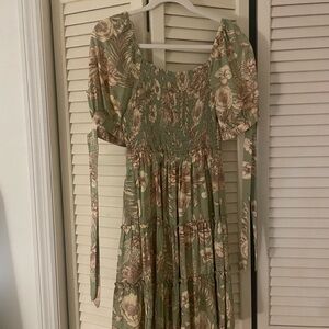 Floral Green Dress